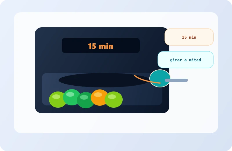 Paso 3 de Berenjena en freidora de aire: cocción principal