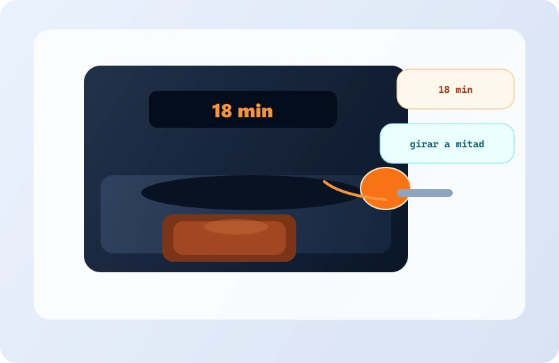 Paso 3 de Brownie en freidora de aire: cocción principal