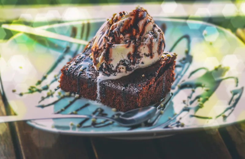 Plato terminado: Brownie en freidora de aire