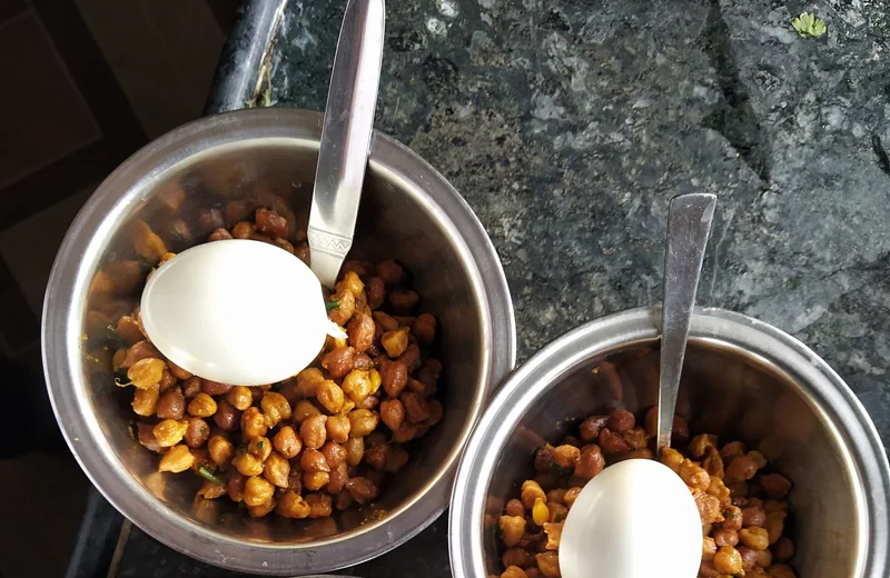 Plato terminado: Garbanzos crujientes en freidora de aire