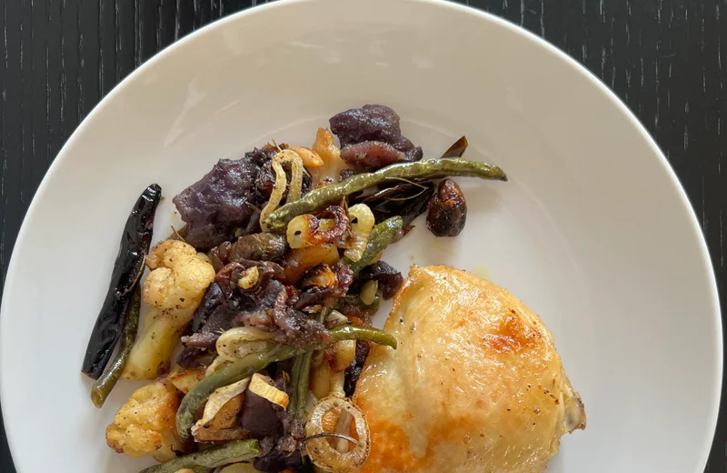 Plato terminado: Muslos de pollo en freidora de aire